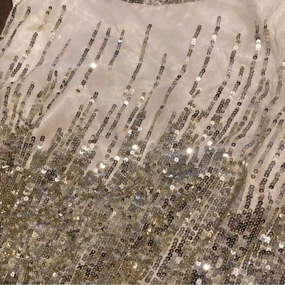 Sagaie Paris Women’s Vintage Sequined Silk Evening Mini Dress Size 4 ($400) - Picture 12 of 15